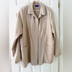 Addition Elle Beige Trench Coat Velvety Suede-Like Size 2X